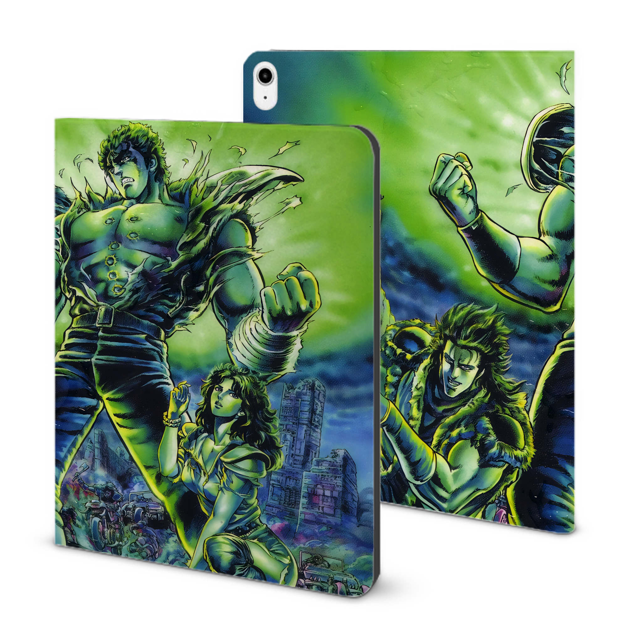 （画像用） 北斗の拳 Fist of the North Star IPadケース ペンホルダー付き ブックスタイルデザイン